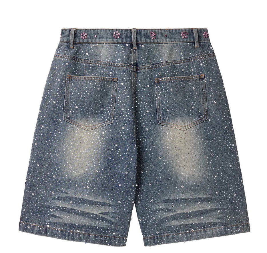 Vale Forever Iced Out Jorts Mid (Blue)