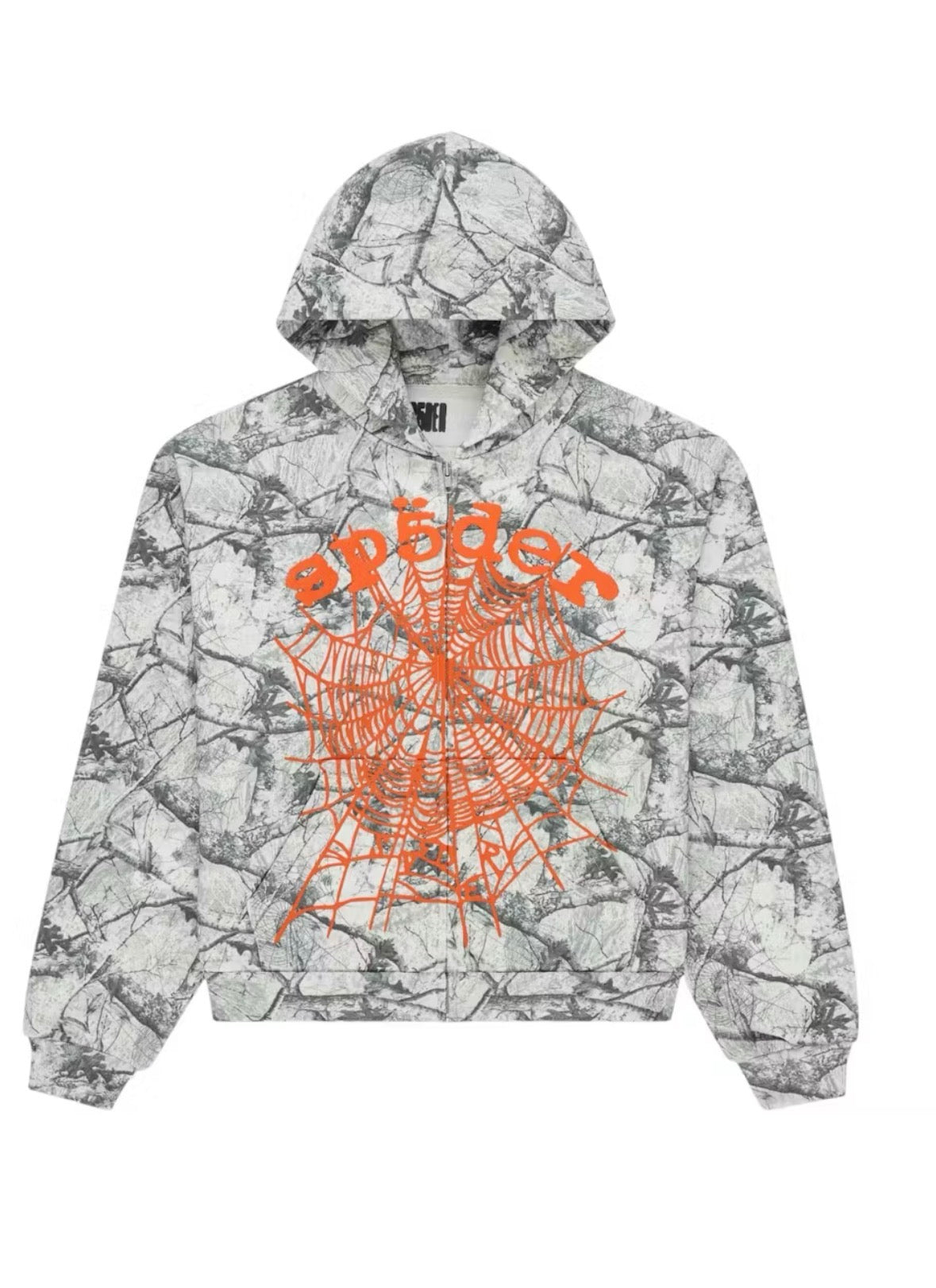 Sp5der Real Tree OG Web V2 Zip Hoodie (White Camo)