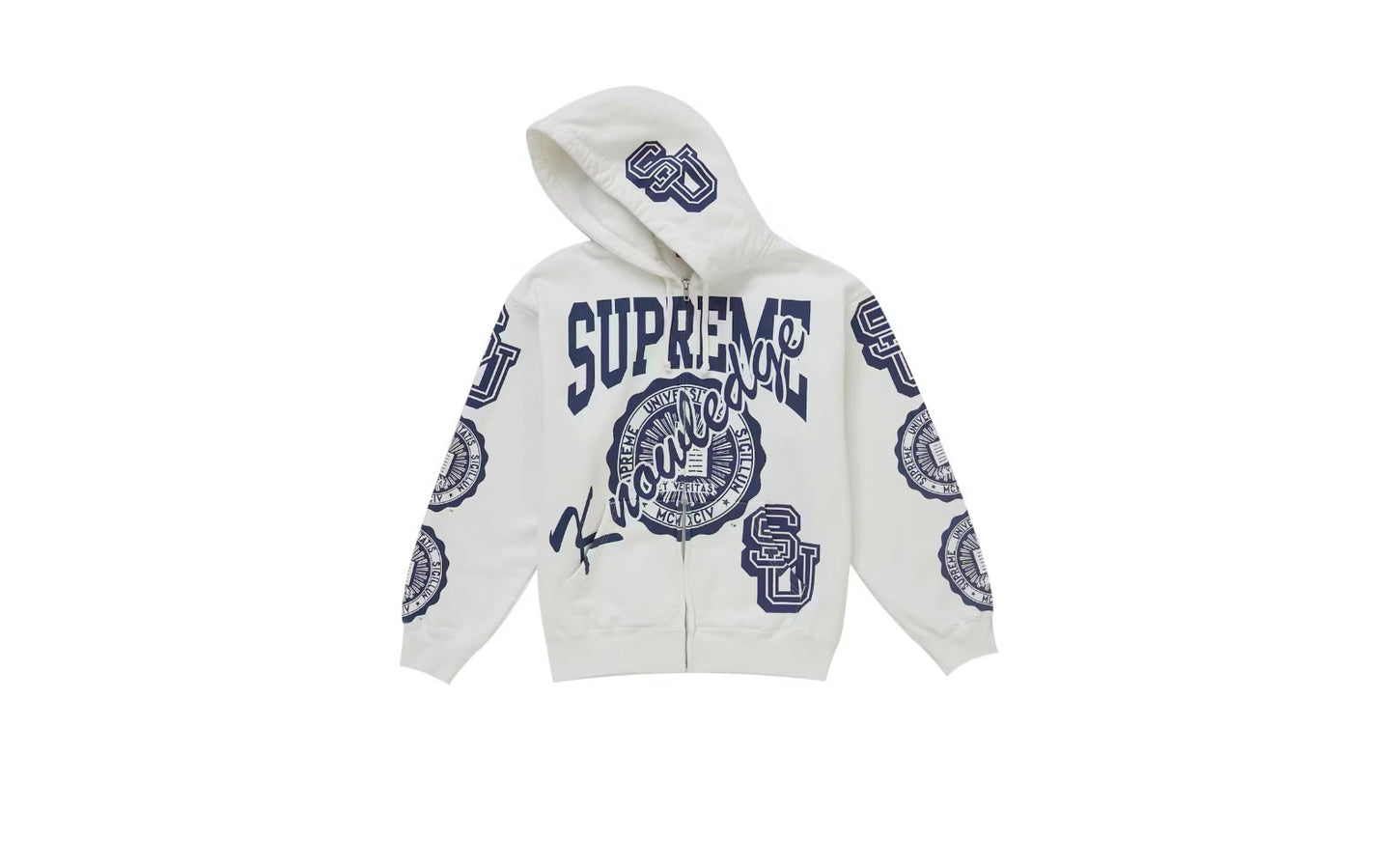 Supreme Knowledge Reigns Zip Up Hooded Sweatshirt