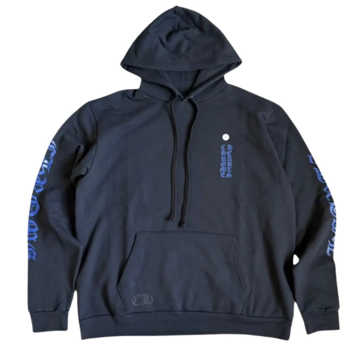 Chrome Hearts Vertical Logo Hoodie (Black/Blue)
