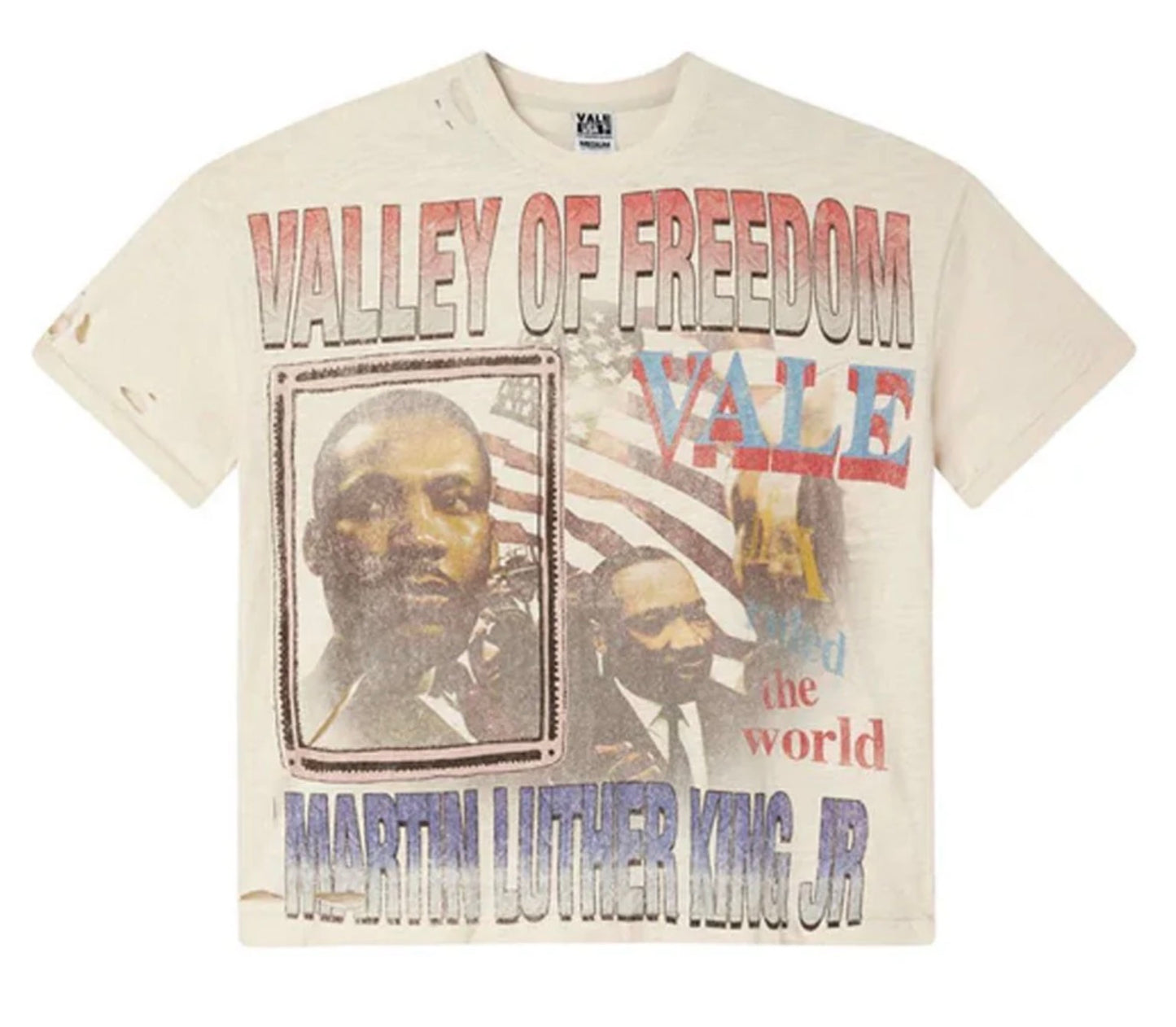 Vale Forever Freedom Tee MLK Distressed Cream