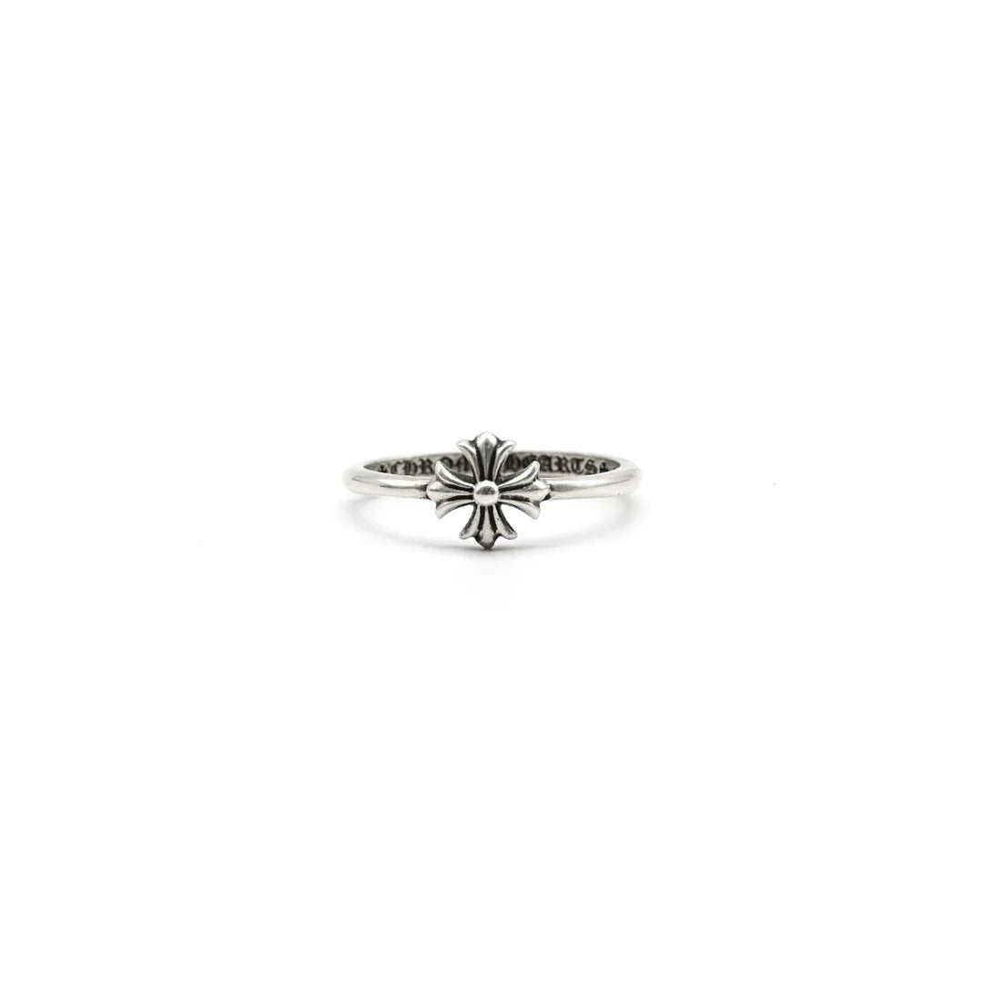Chrome Hearts Silver Bubblegum Cross Ring Size 4