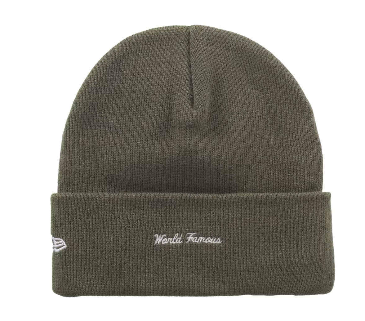 Supreme New Era Box Logo Beanie (Light Olive)