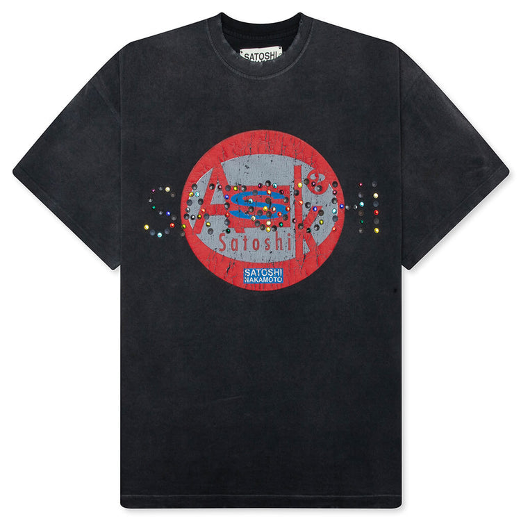 SATOSHI NAKAMOTO ASK SATOSHI TEE Washed Black