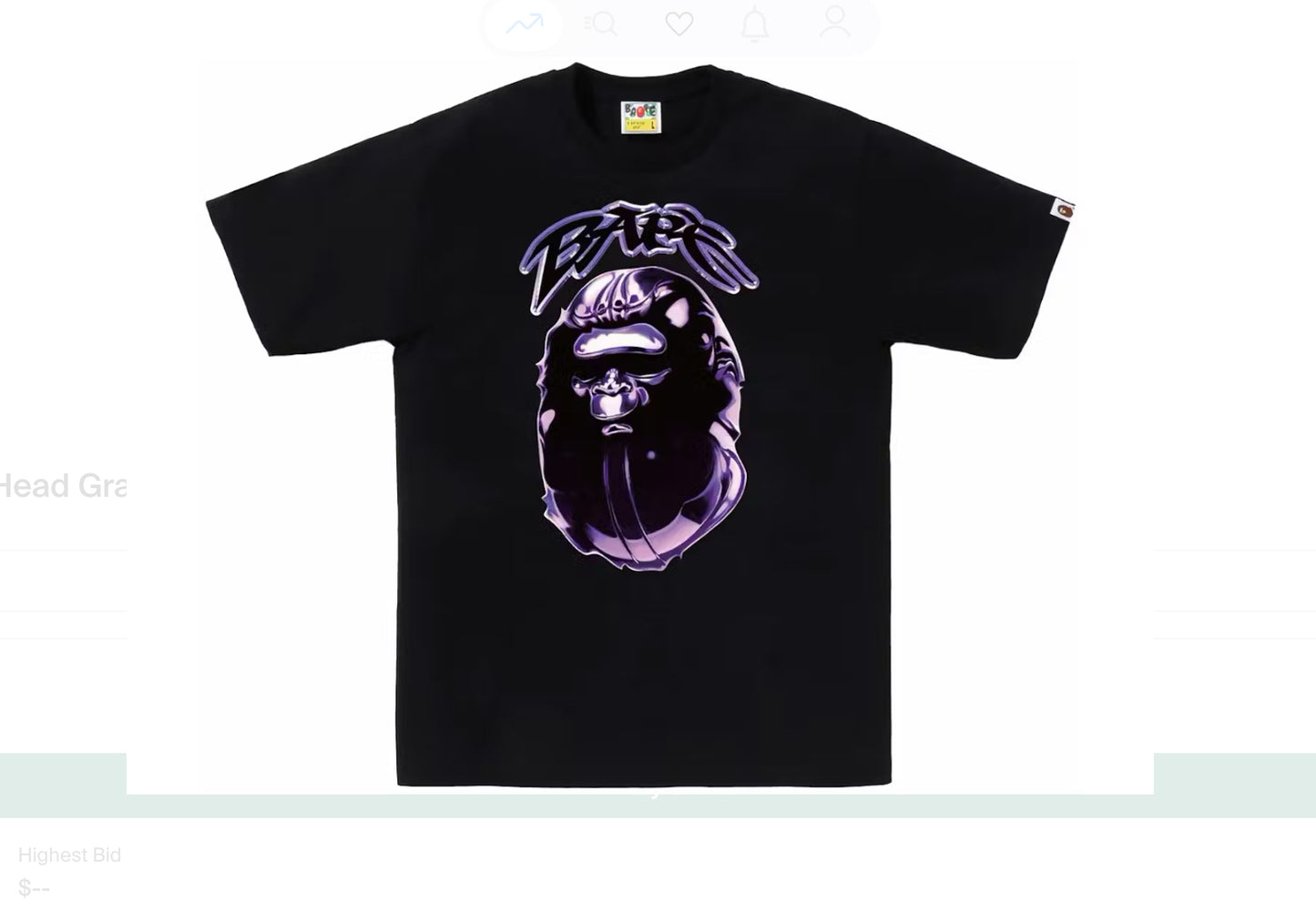 BAPE Ape Head Graffiti Tee Black