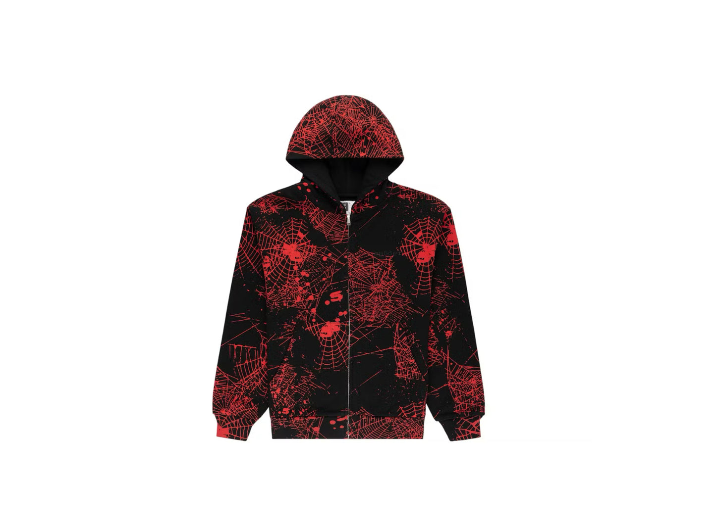 Sp5der AOP Web Zip Up Hoodie