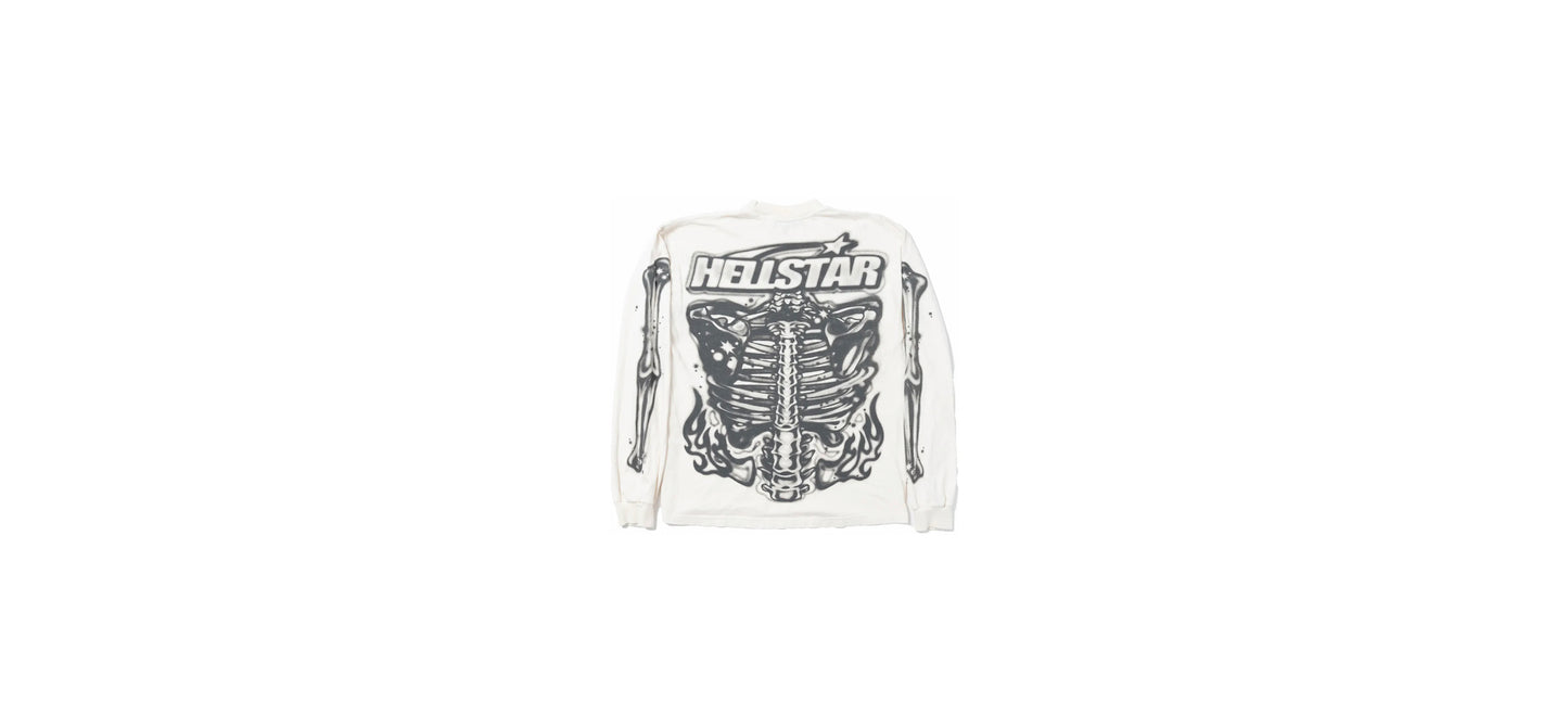 Hellstar Skeleton L/S Tee White