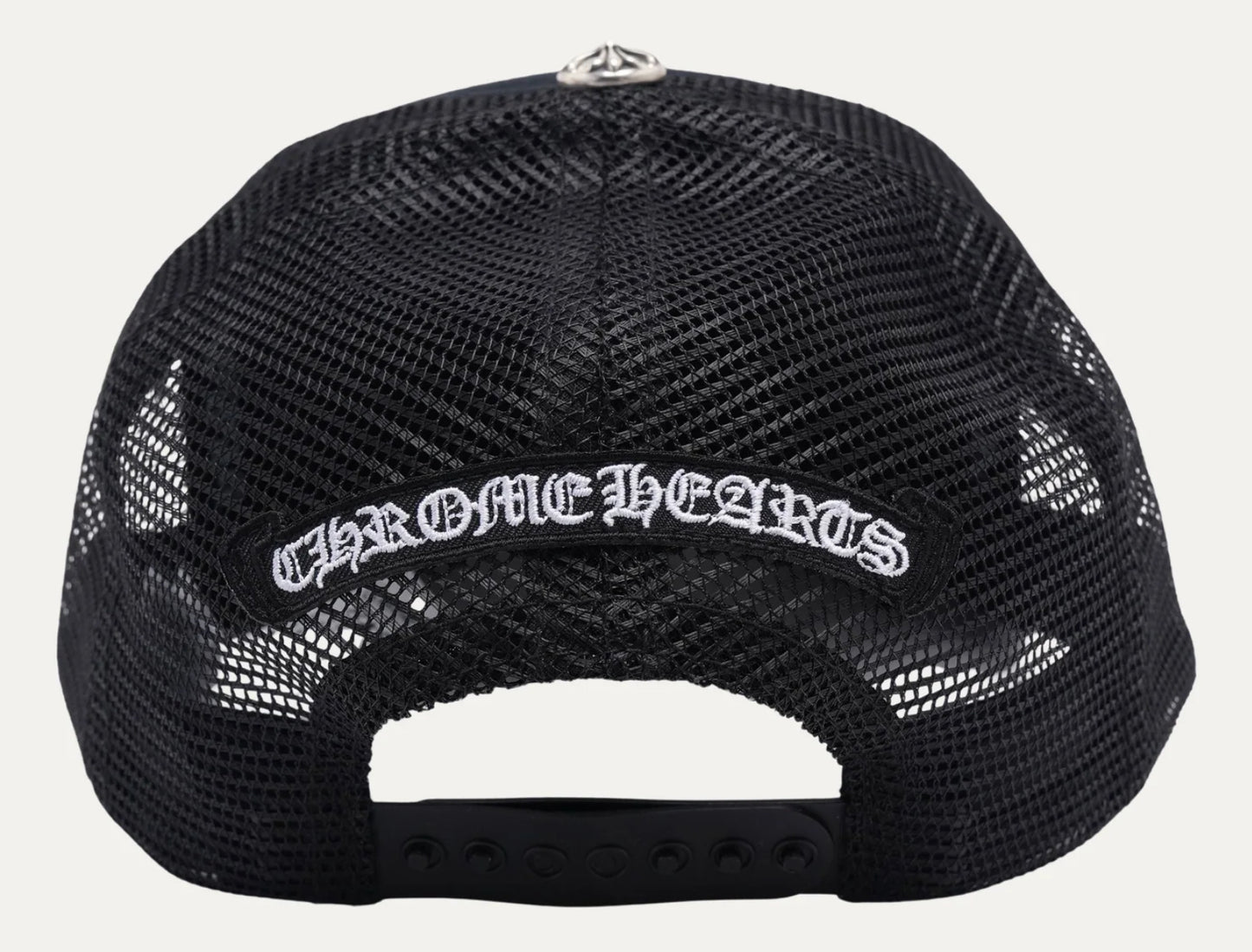 Chrome Hearts Cross Waxed Denim Baseball Hat