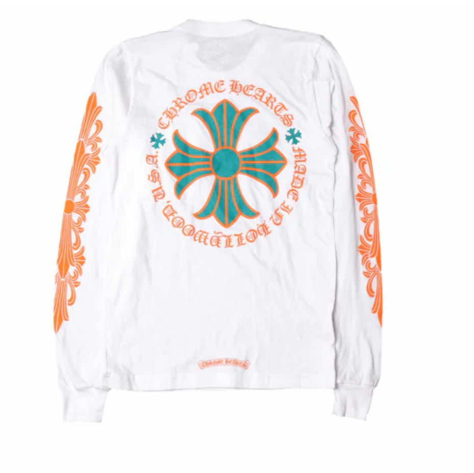 Chrome Hearts Miami Art Basel L/S Tee White/Orange/Green