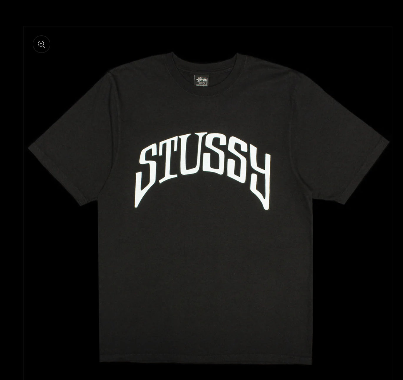 STUSSY ARCHED PIGMENTED DYED TEE Black