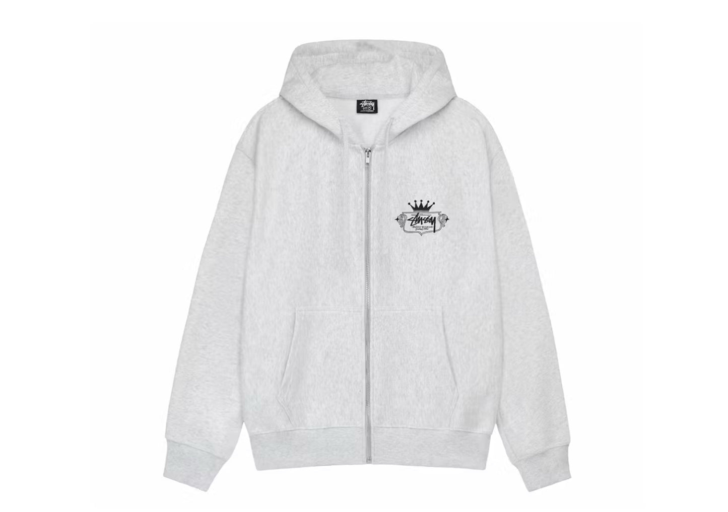 Stussy Built To Last Zip Up Hoodie Ash Grey