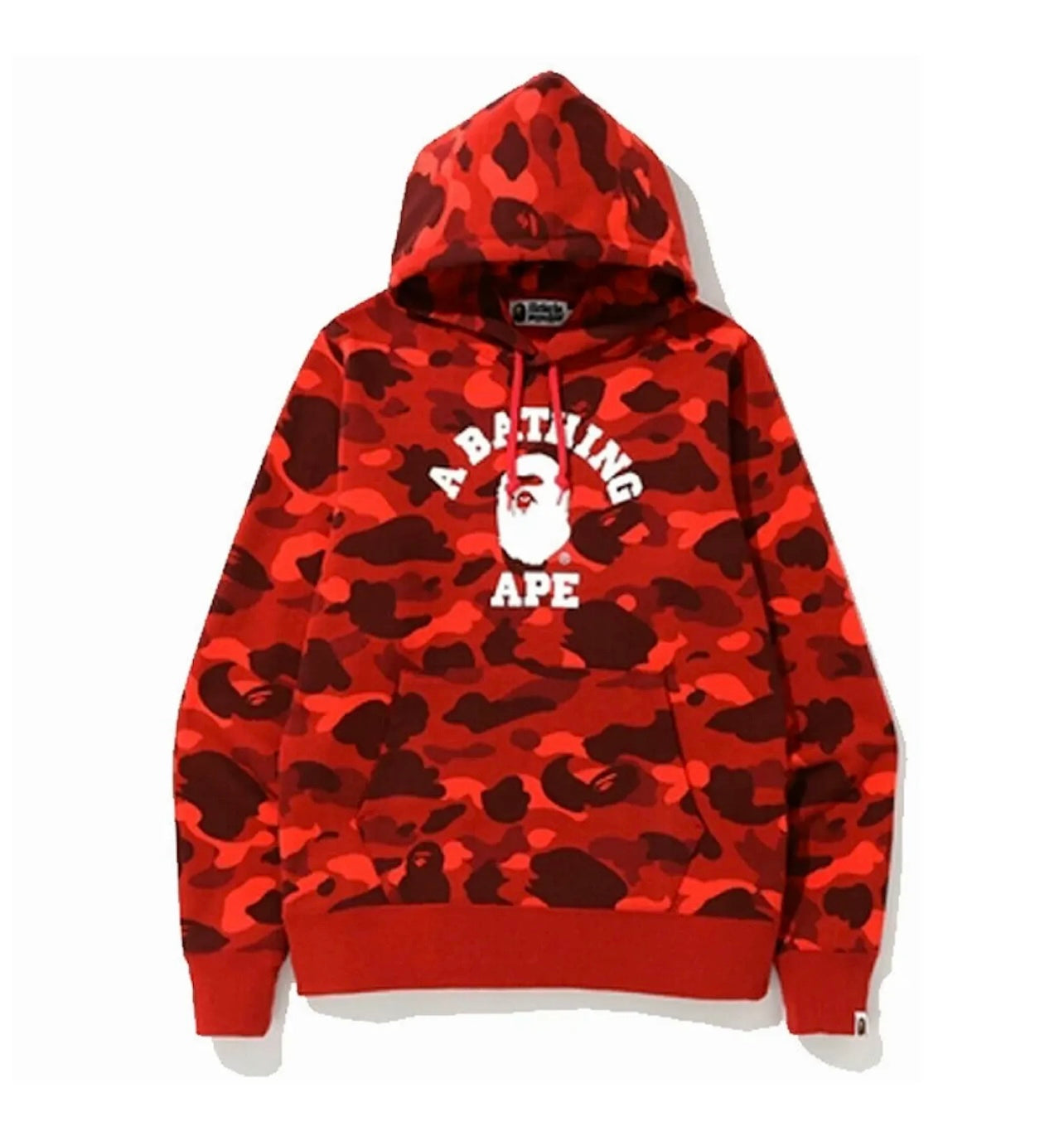 BAPE Color Camo College Pullover Hoodie Red/Burgundy