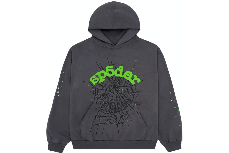 Sp5der Wait Web Hoodie Slate Grey