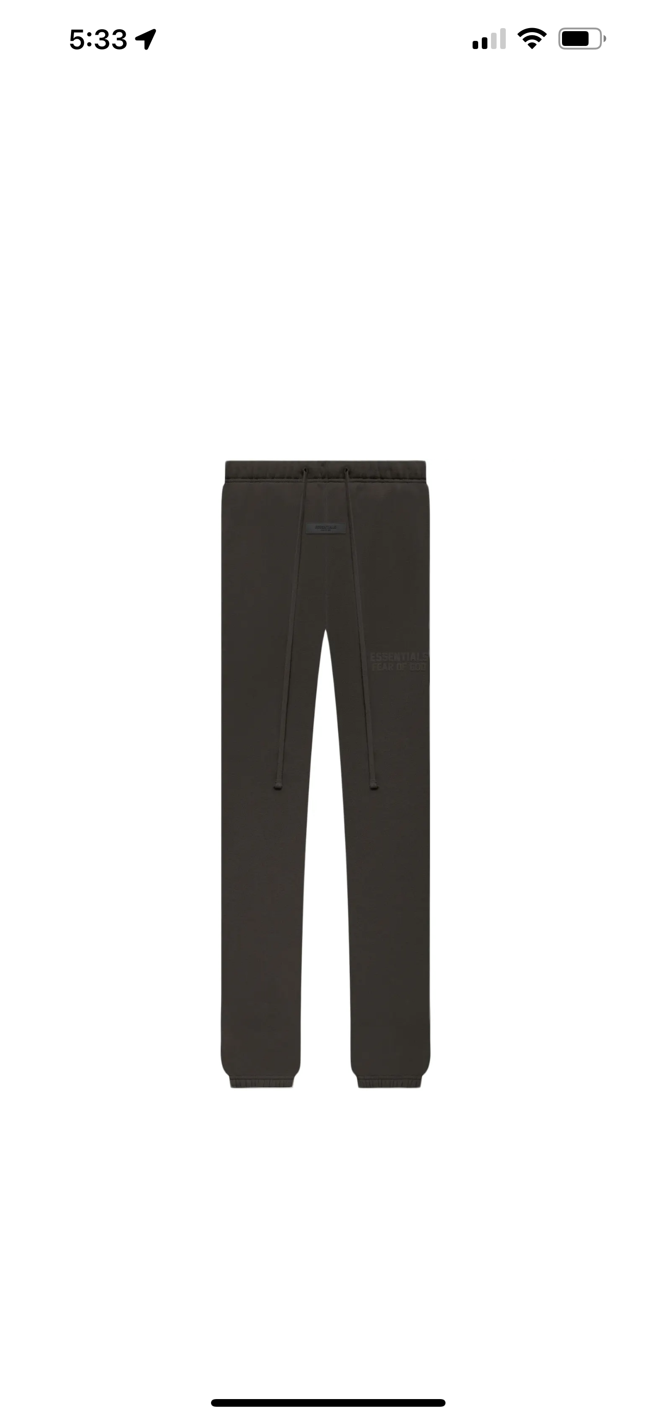 Fear of God Essentials Sweatpant Off Black