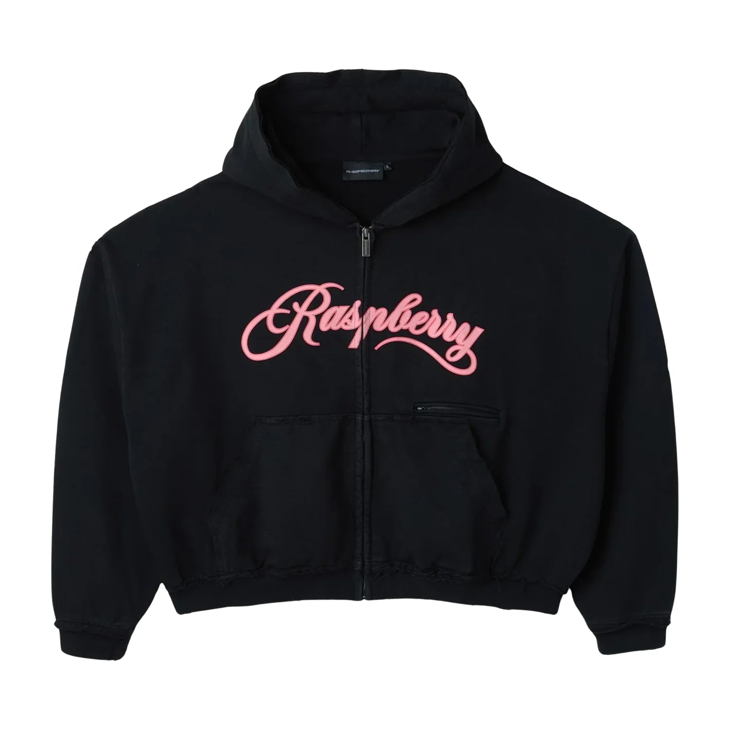 GV Gallery Raspberry Script Black/Pink Zip Up Hoodie – Heaven