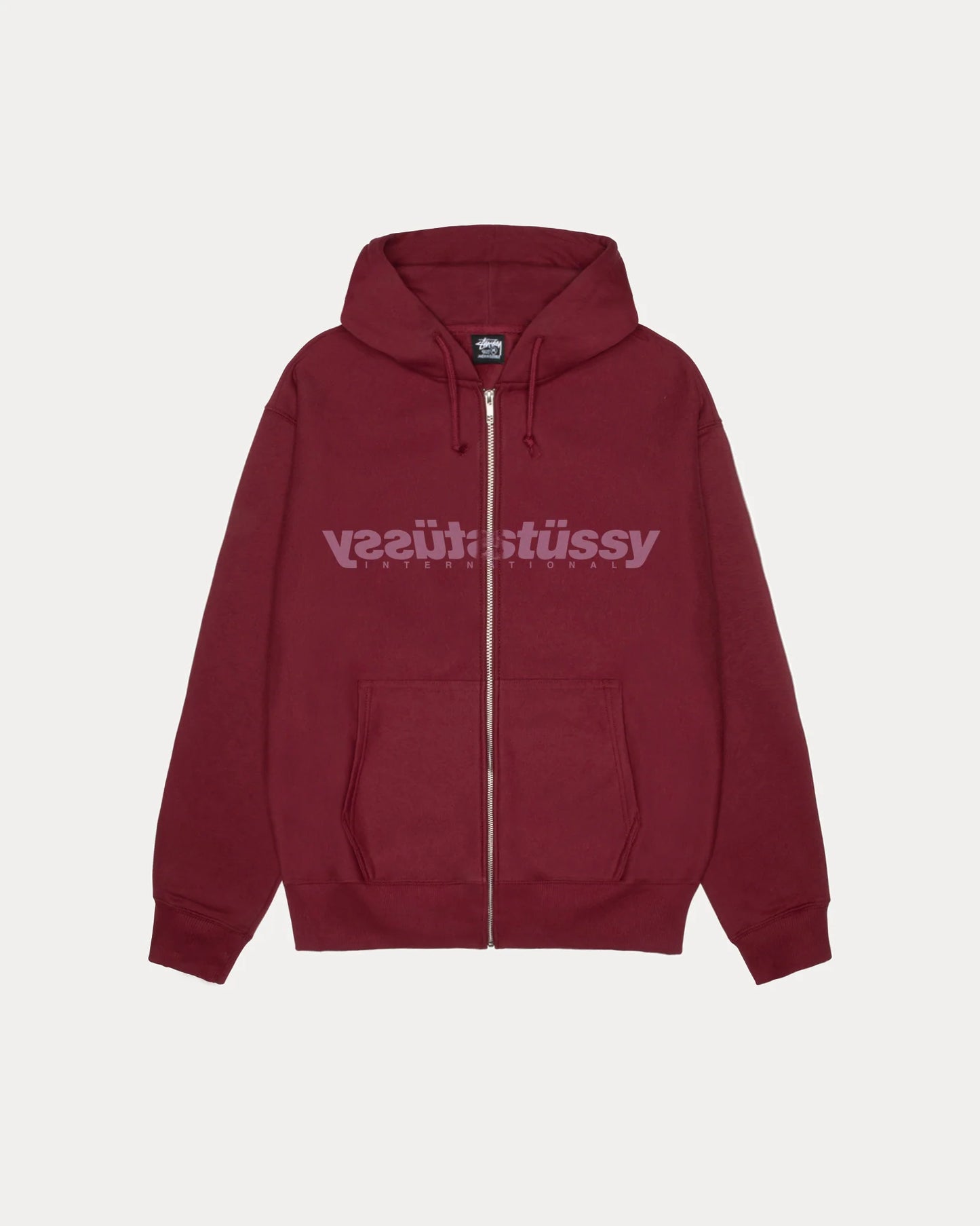 STUSSY MIRROR ZIP HOODIE (WINE)