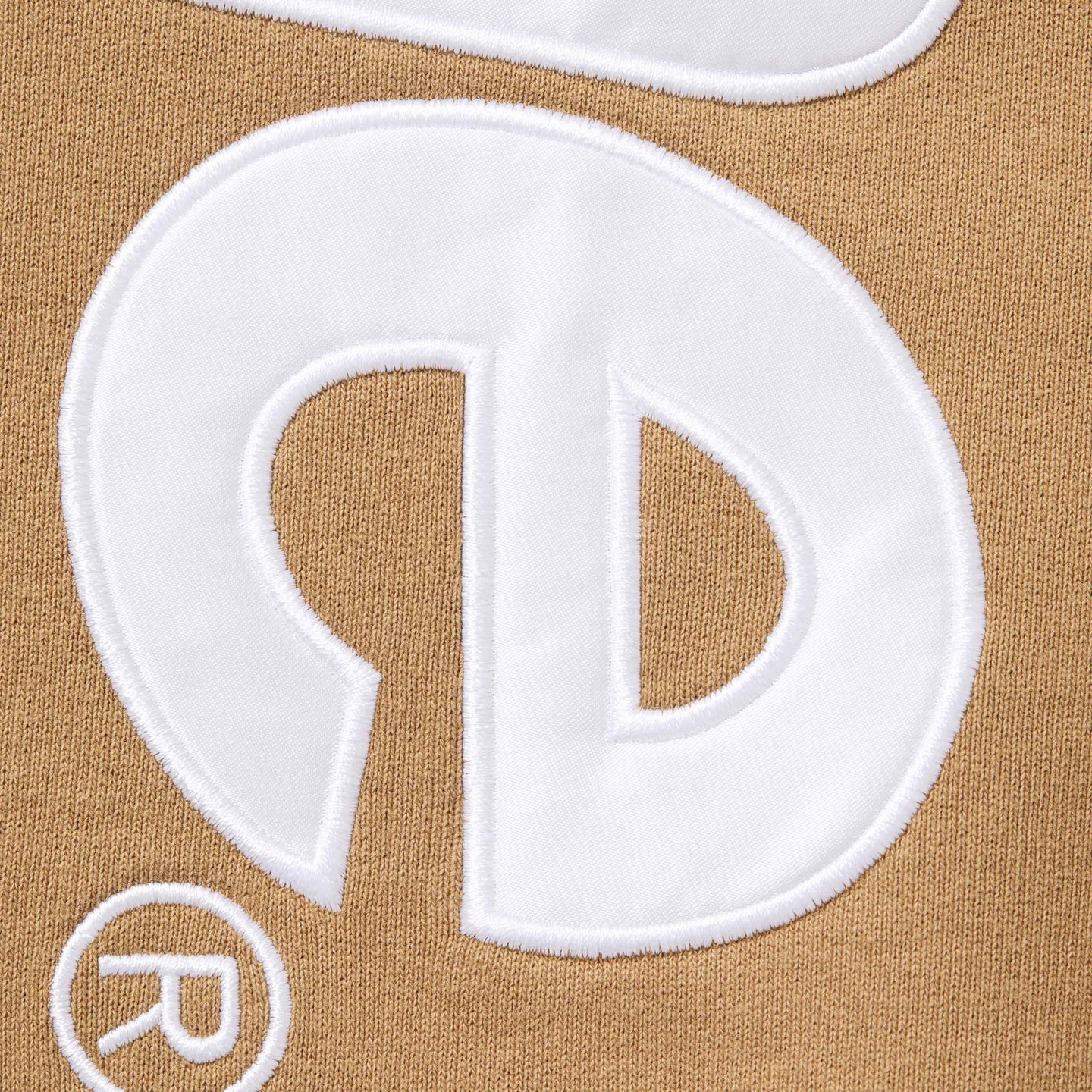 Supreme Satin Appliqué Hoodie (Light Tan)