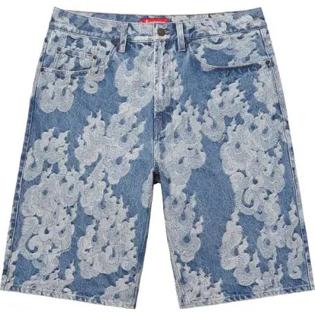 Flame Jacquard Denim Short