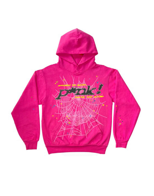 SP5DER Punk Hoodie Pink