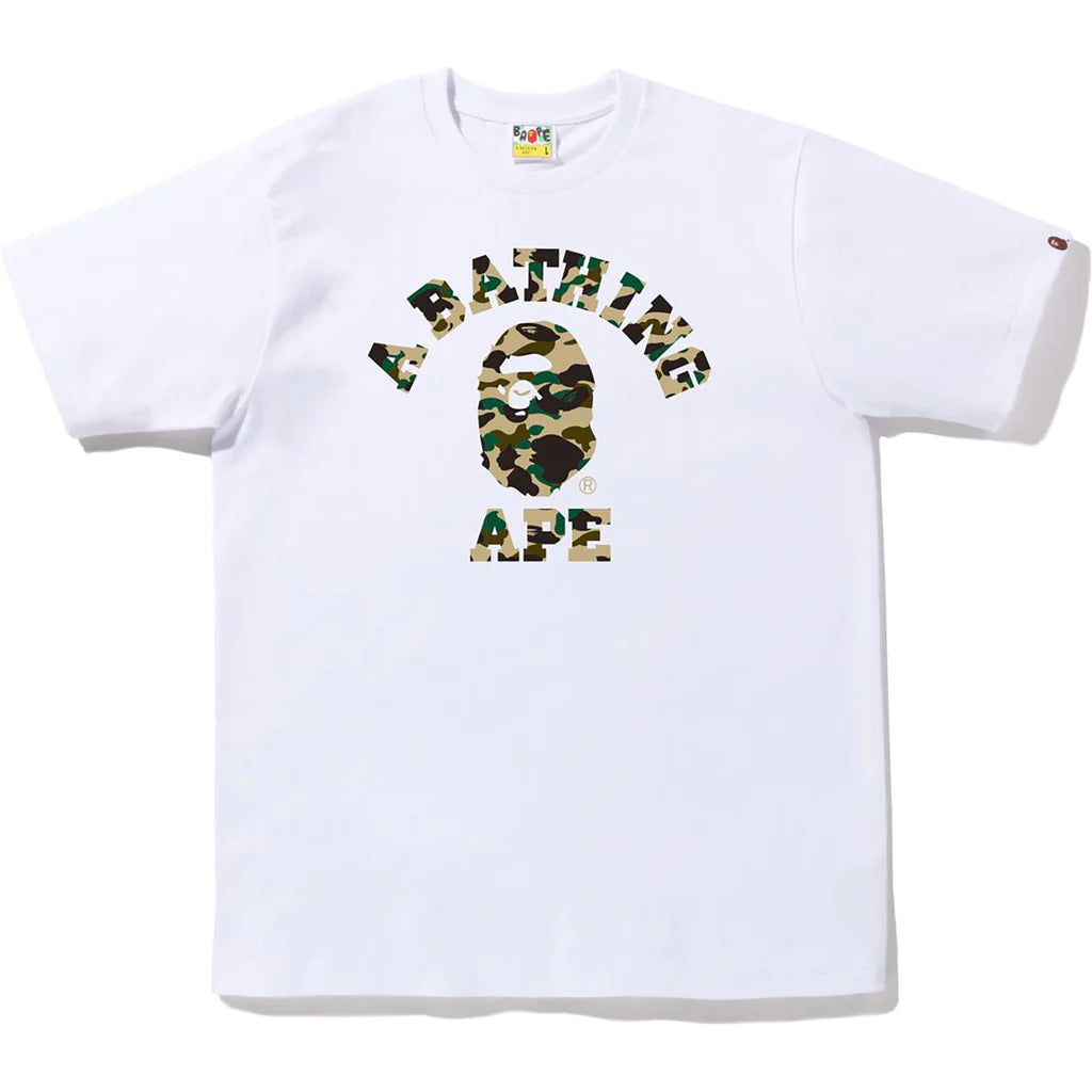 Bape College Camo Tee White X Green