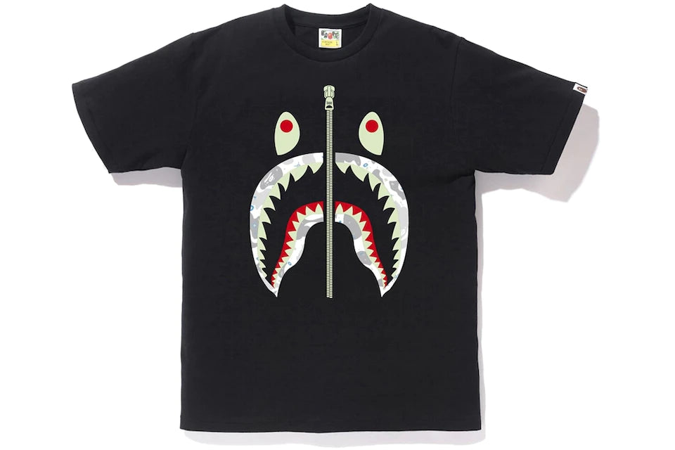 Bape Space Camo Shark Tee Black