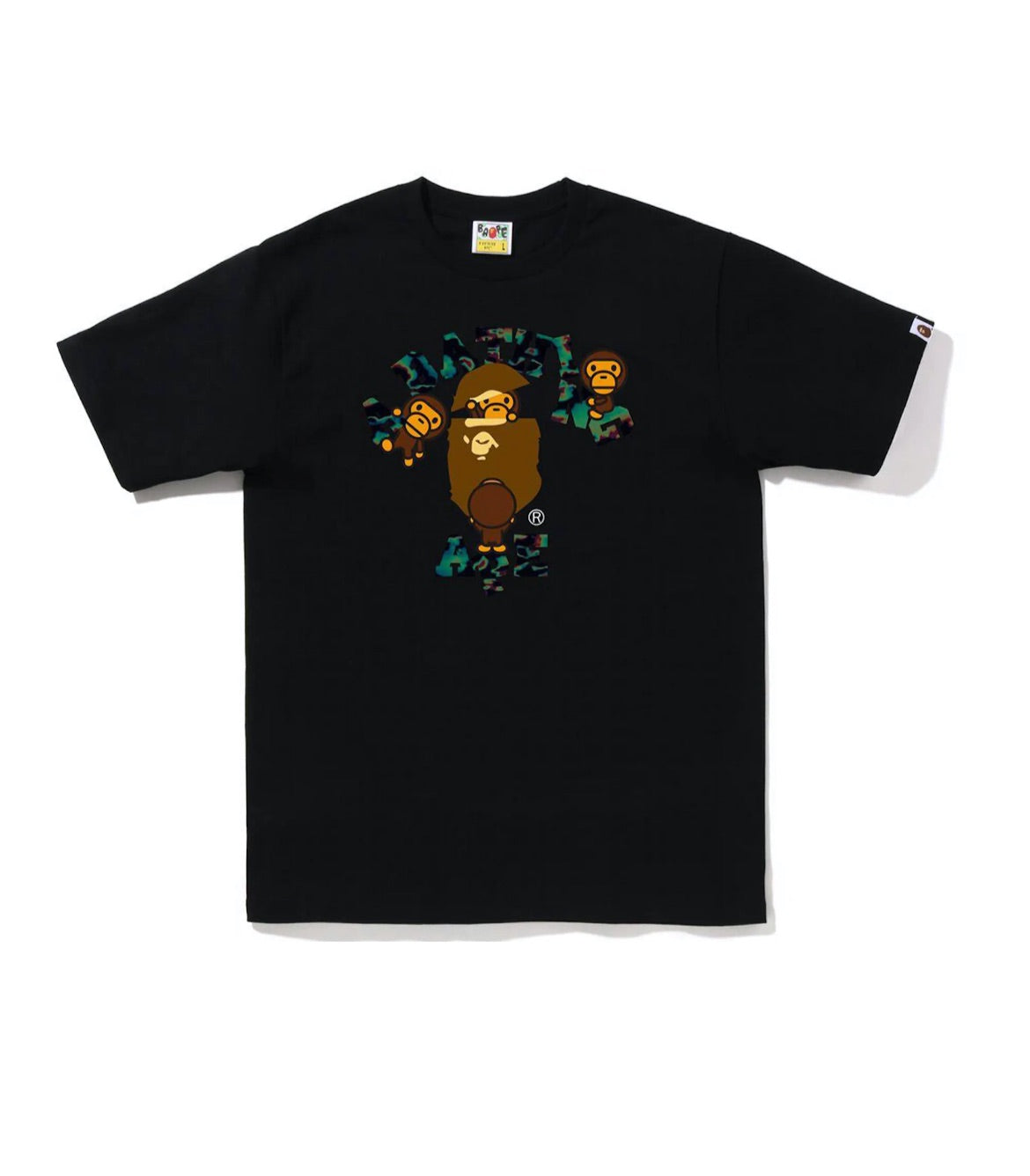 BAPE Thermography College Milo Tee Black
