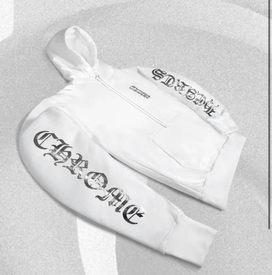 Chrome Hearts Foil Print Hoodie White