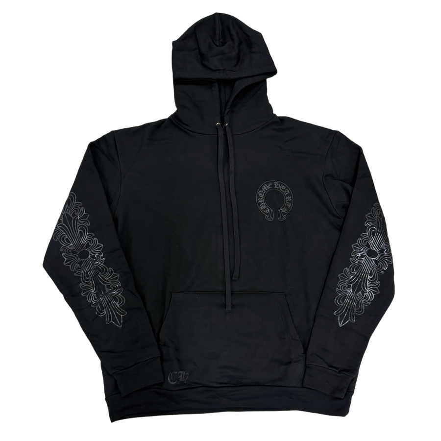 CHROME HEARTS ‘BLACKED OUT’ HORSESHOE LOGO HOODIE