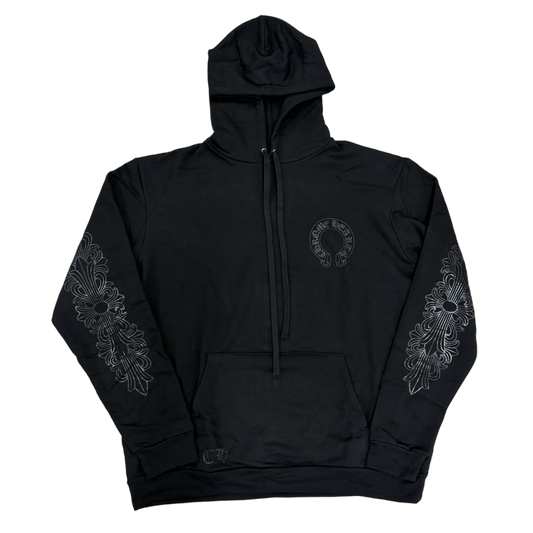 CHROME HEARTS ‘BLACKED OUT’ HORSESHOE LOGO HOODIE