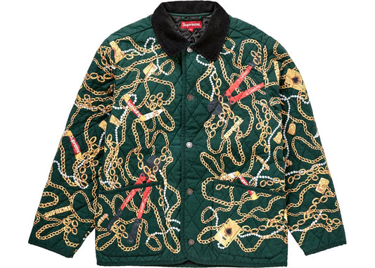 Supreme Chains Quilted Jacket (Dark Green)