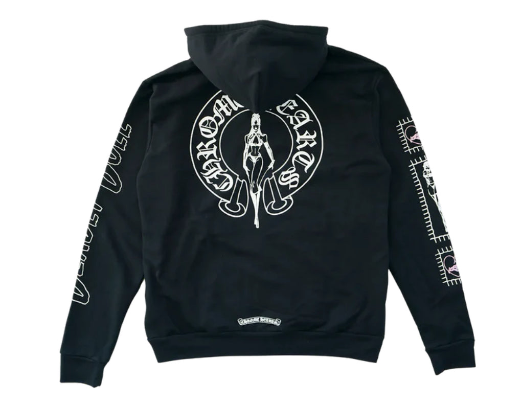 Chrome Hearts Deadly Doll Zip Up Hoodie Black Pink