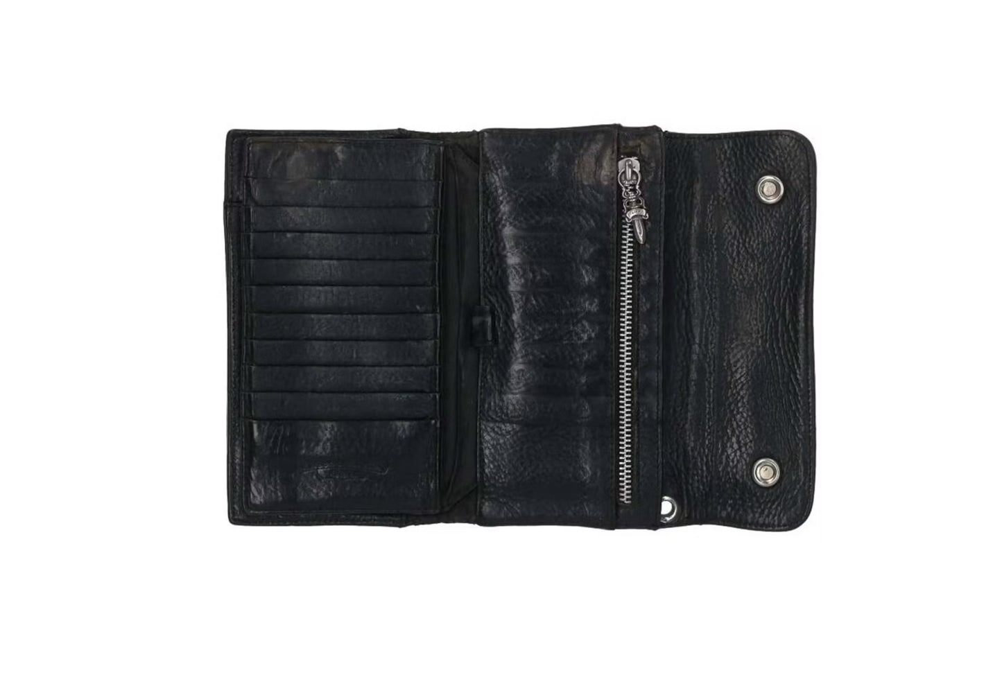 Chrome Hearts Cross Ball Button Leather Wallet