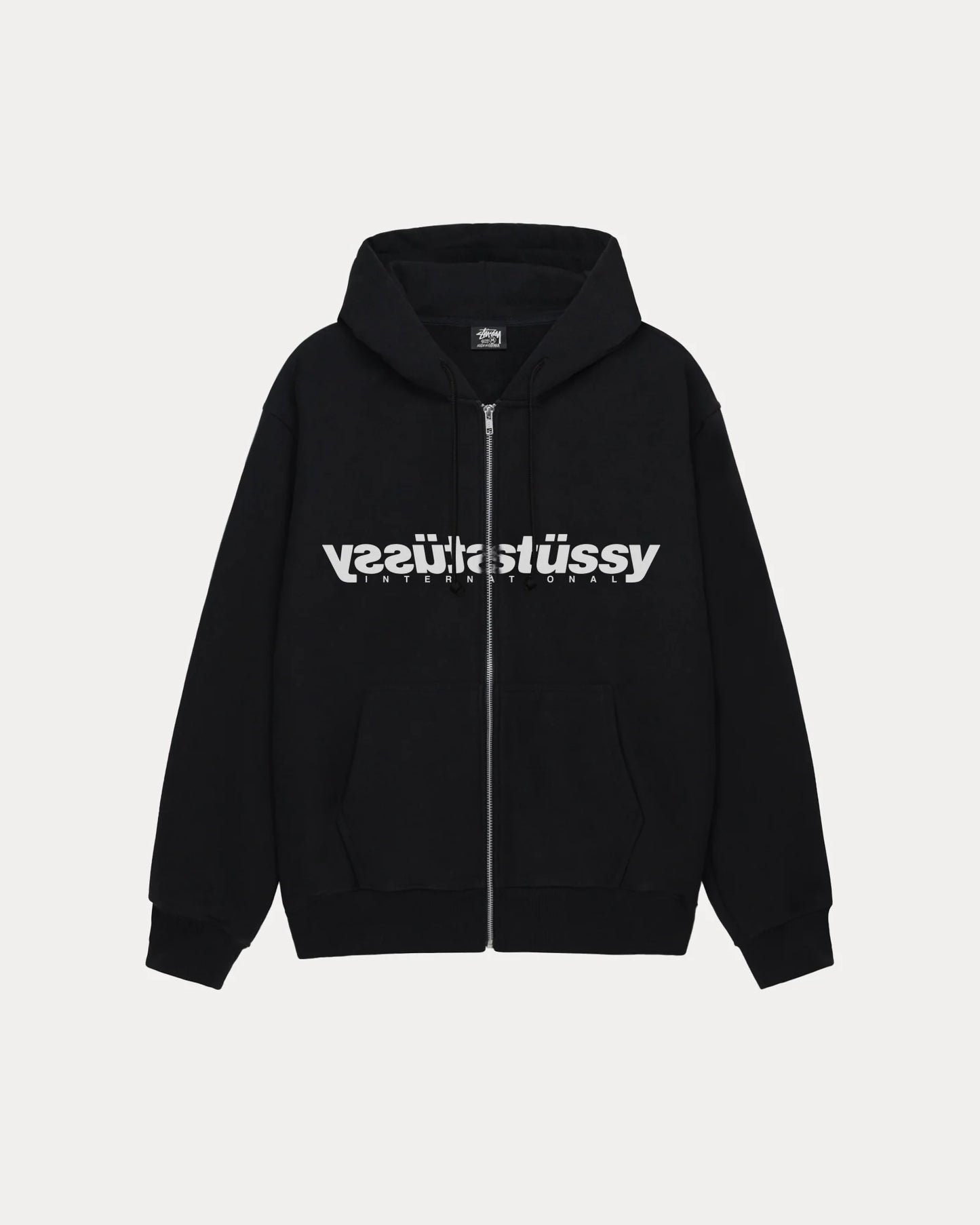STUSSY MIRROR ZIP HOODIE (BLACK)