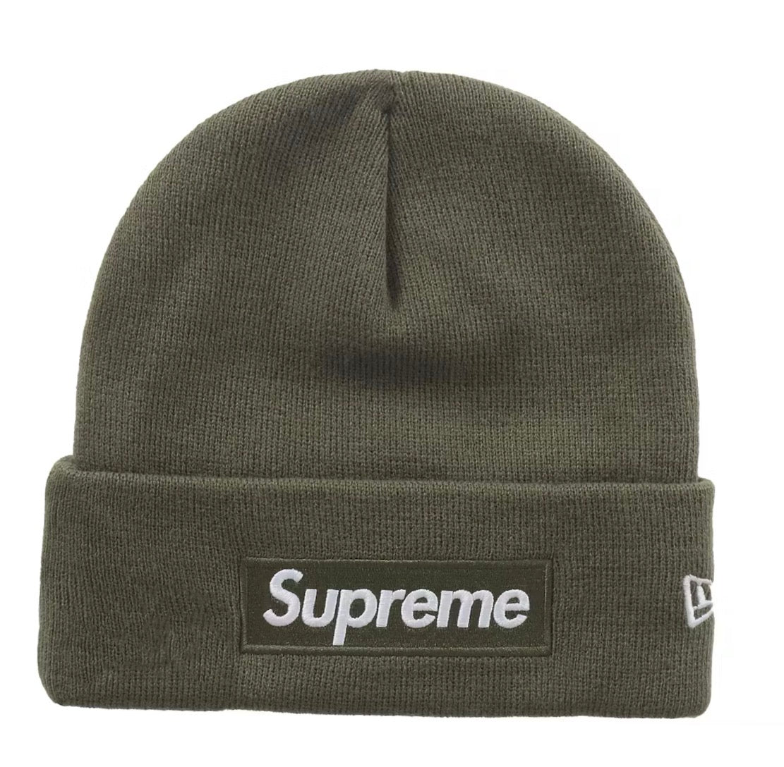 Supreme New Era Box Logo Beanie (Light Olive)