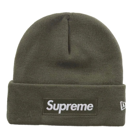 Supreme New Era Box Logo Beanie (Light Olive)