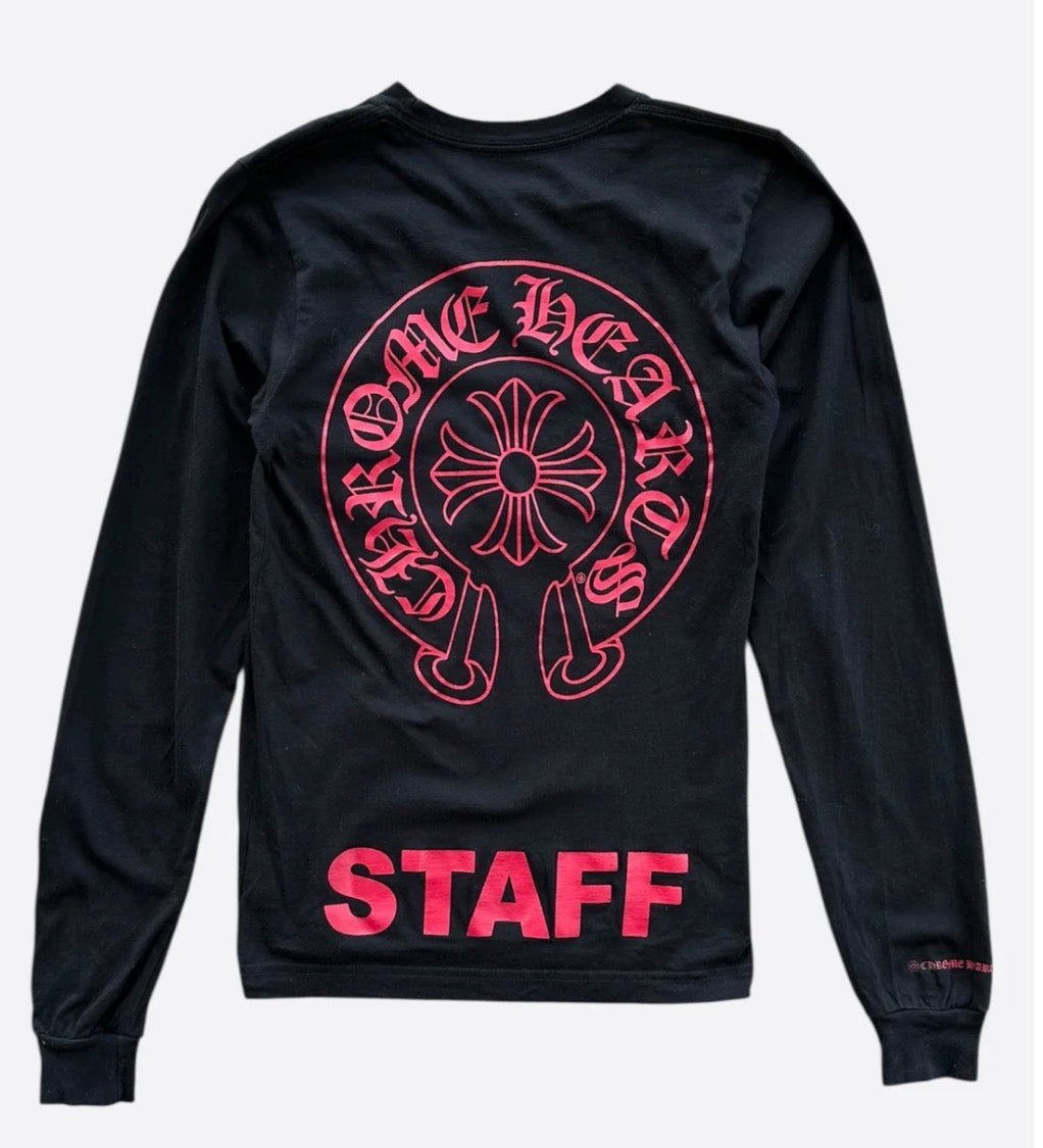 Chrome Hearts Horseshoe Logo Staff L/S (Red)