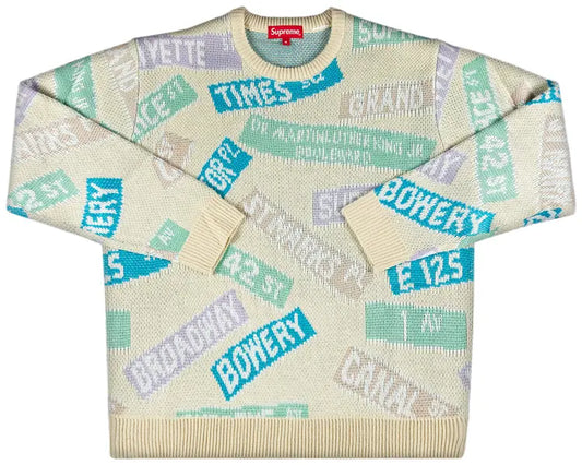 Supreme Street Signs Sweater