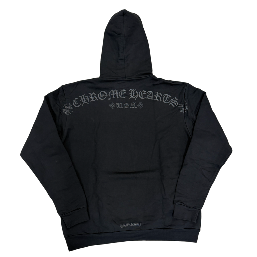 CHROME HEARTS ‘BLACKED OUT’ HORSESHOE LOGO HOODIE