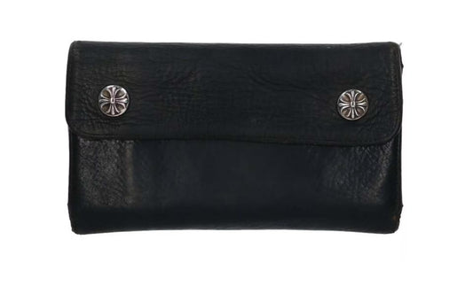 Chrome Hearts Cross Ball Button Leather Wallet