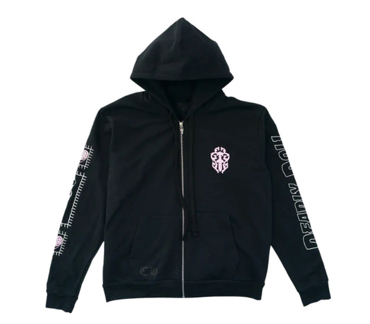 Chrome Hearts Deadly Doll Zip Up Hoodie Black Pink