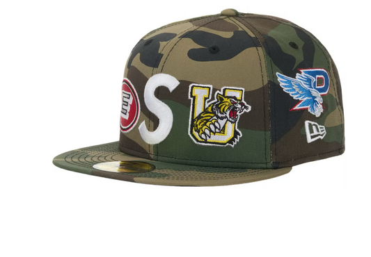 Supreme Mascots S Logo New Era 59Fifty Fitted Cap (7/12) (Woodland Camo)