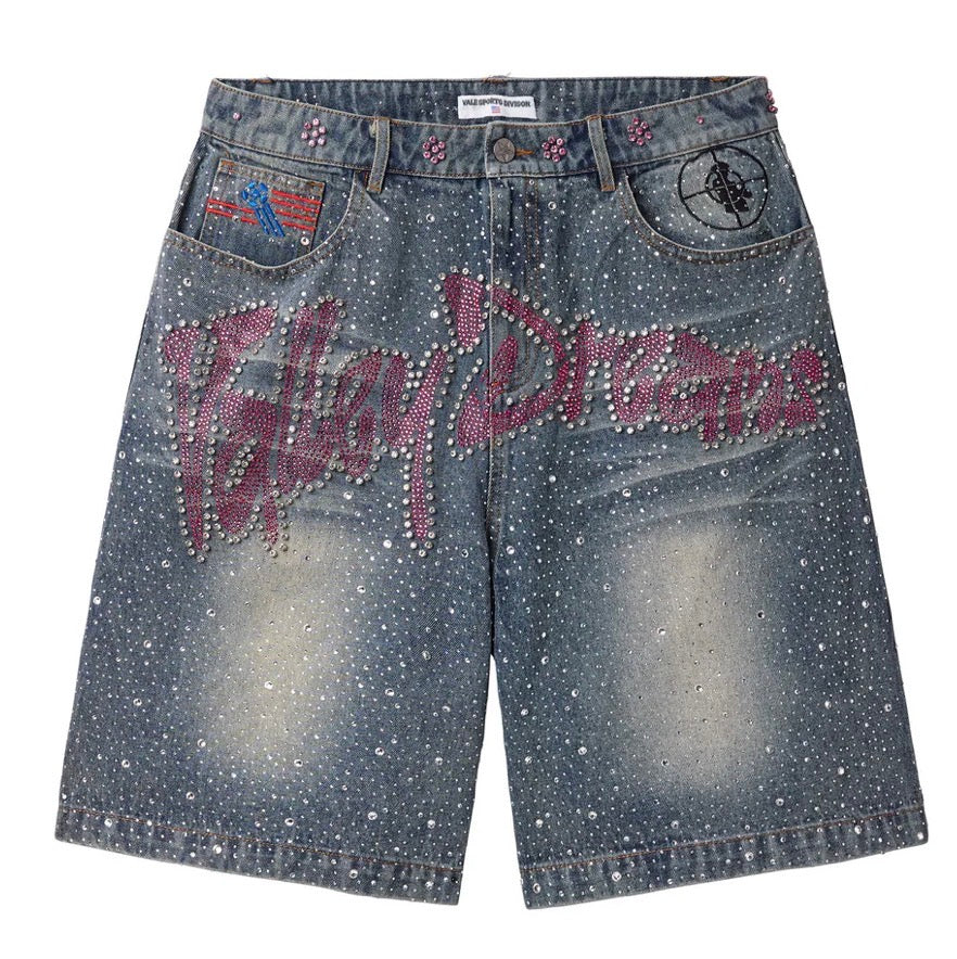 Vale Forever Iced Out Jorts Mid (Blue)