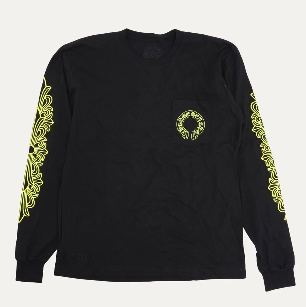 Chrome Hearts Horseshoe Long Sleeve Pocket T-Shirt