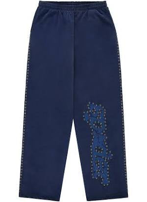 Sp5der Punk V3 Studded Sweatpants Blue