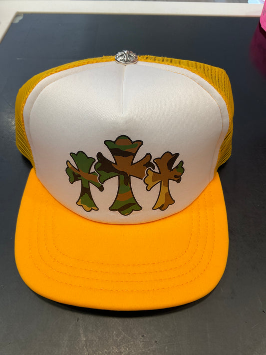 Chrome Hearts Triple Cross Camo Yellow Trucker