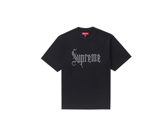 Supreme Rhinestone Short-sleeve Top “Black”