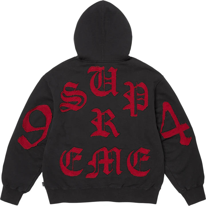 Supreme Cut Out Zip Up Hooded Sweatshirt (Black)