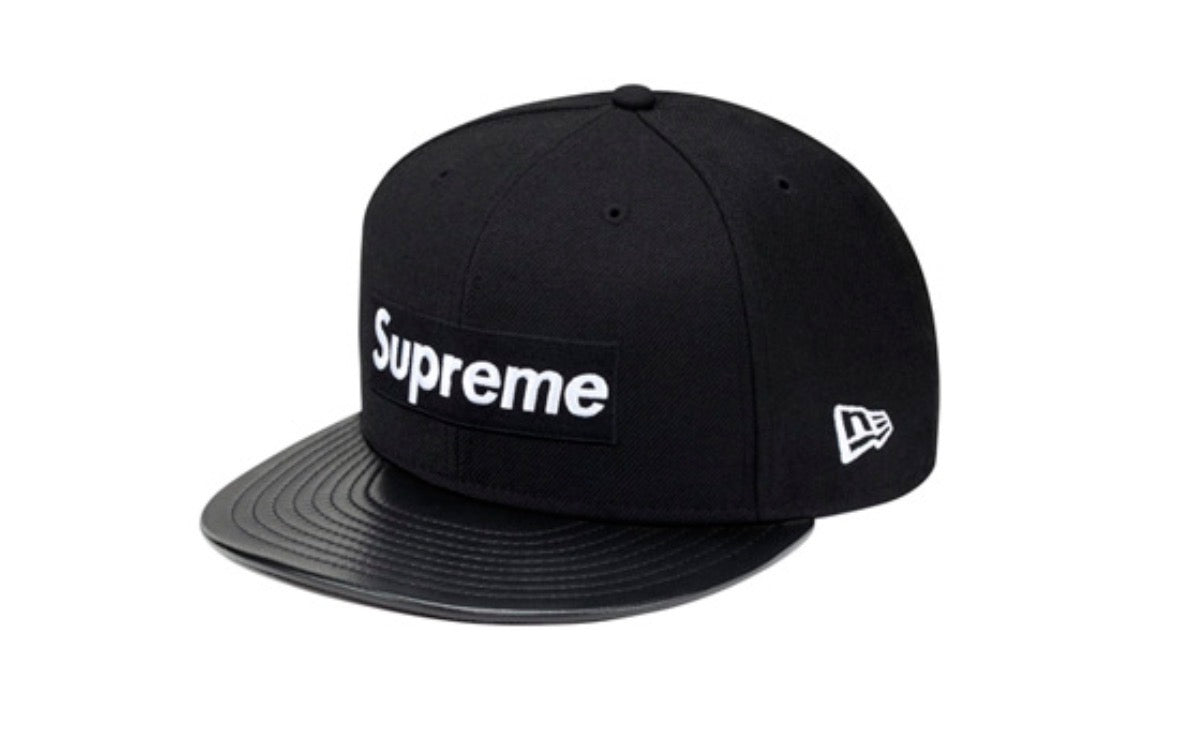 Supreme Leather Visor New Era Cap (7/14) (Navy)