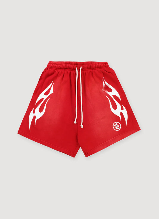 Hellstar Flame Shorts Red