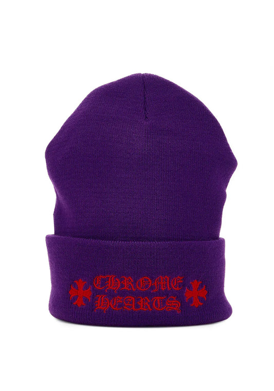 Chrome Hearts Logo Beanie Purple